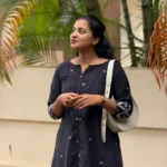 A-Line Kurta featuring a timeless black ethnic design