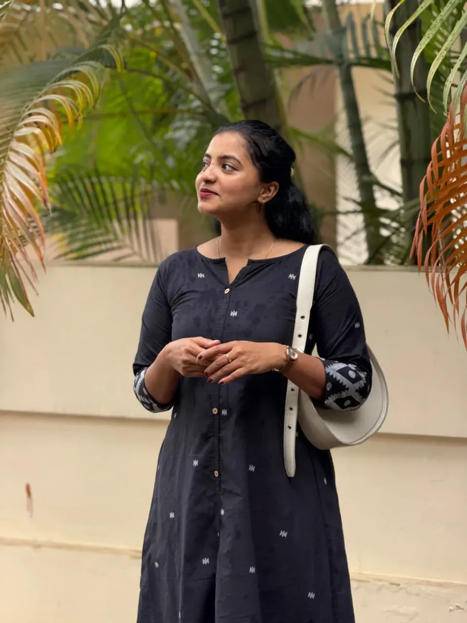 3 A-Line Kurta featuring a timeless black ethnic design - Image 1