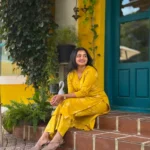 Yellow printed kurtis