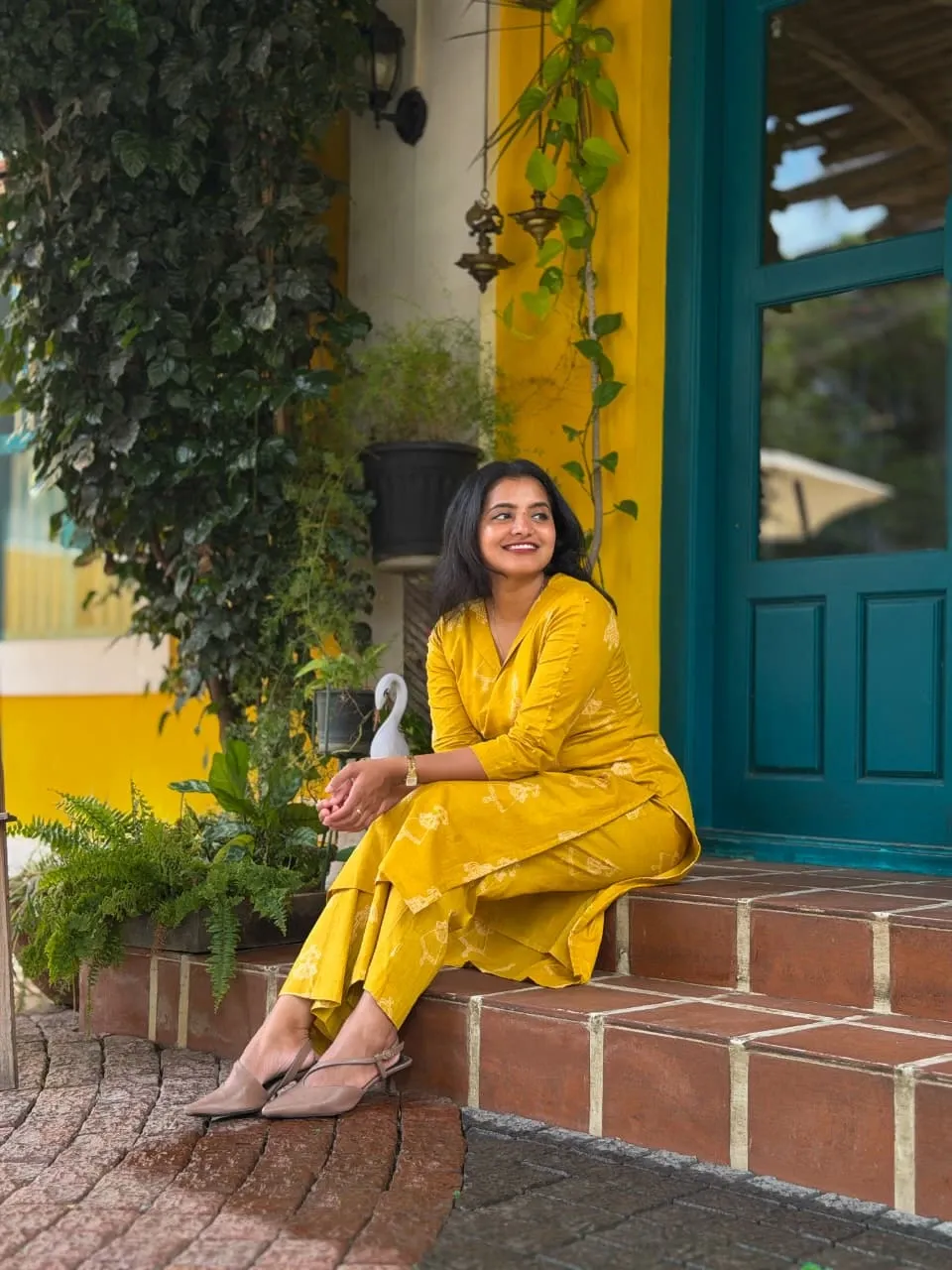 8 Yellow printed kurtis - Image 1