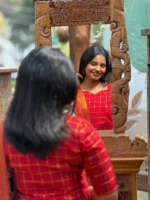 Red printed kurta - Image 2